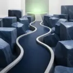Engineered pathway navigating business obstacles toward a completed transaction platform.