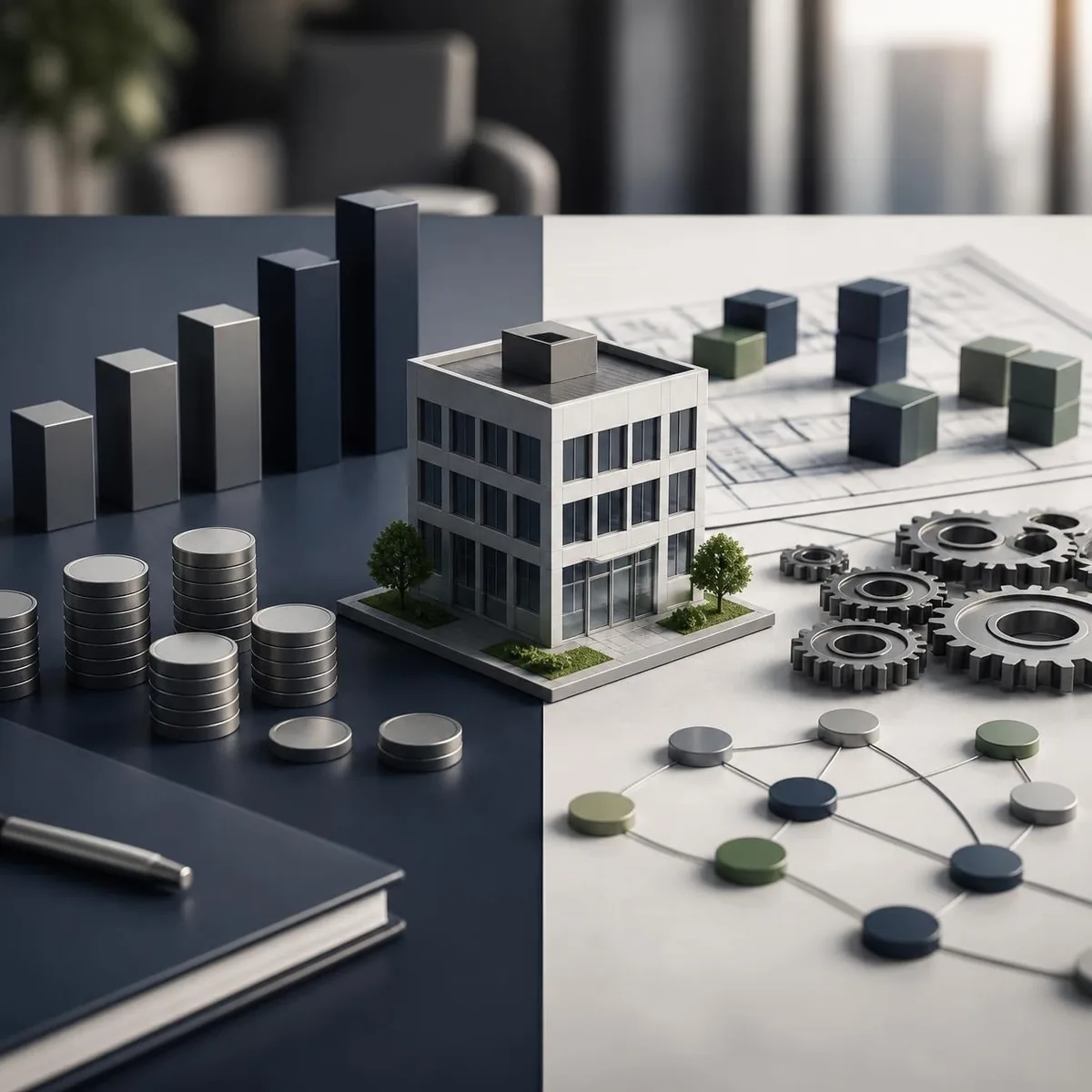 Financial valuation and operational integration concepts surrounding a staffing company model.