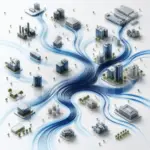 Capital currents moving through and reshaping a field of human-capital business assets.