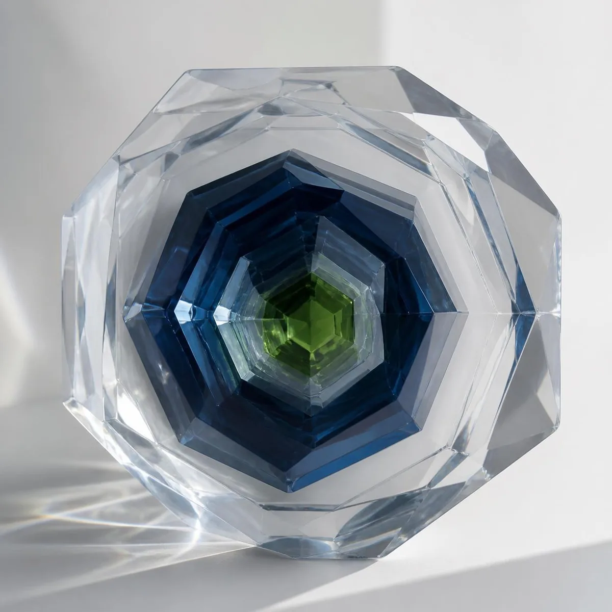 Faceted business asset viewed through calibrated layers that reveal its underlying value.